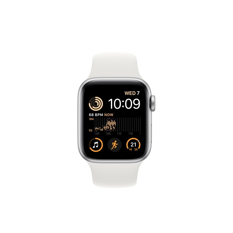 Apple Watch SE 2022 GPS + Cellular 40mm Silver Aluminium Case with White Sport Band - Regular