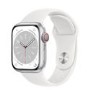 Apple Watch Series 8 GPS + Cellular 41mm Silver Aluminium Case with White Sport Band - Regular