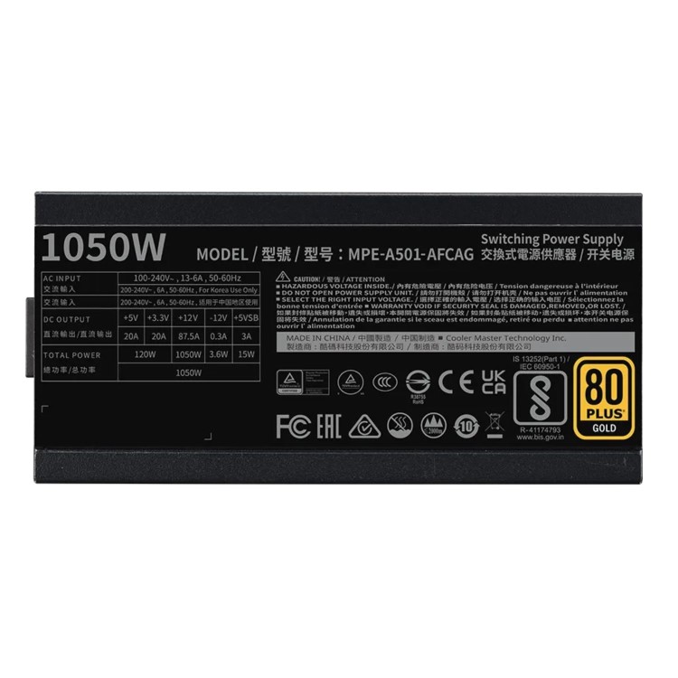 Cooler Master MWE 1050 V2 1050W Fully Modular 80 PLUS Gold Power Supply
