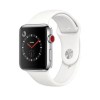 Apple Watch Series 3 GPS + Cell 42mm Stainless Steel Case with Soft White Sport Band