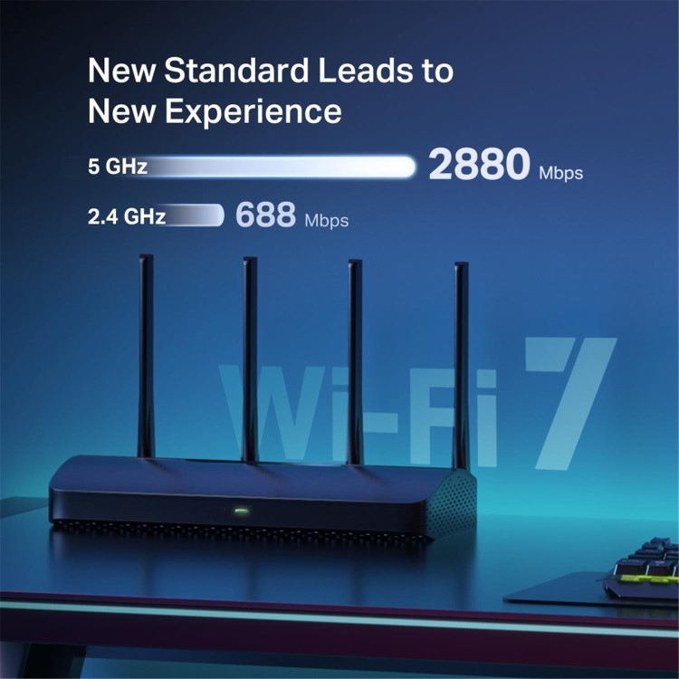 Mercusys MR27BE V1 - Wireless router 3-port switch - Wi-Fi 7, 1GbE, 2.5GbE Dual Band