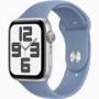 Apple Watch SE (2nd Gen) GPS 44mm Silver Aluminium Case with Storm Blue Sport Band - S/M