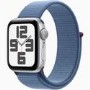 Apple Watch SE 2nd Gen GPS 40mm Silver Aluminium Case with Winter Blue Sport Loop