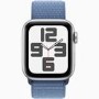 Apple Watch SE 2nd Gen GPS 40mm Silver Aluminium Case with Winter Blue Sport Loop