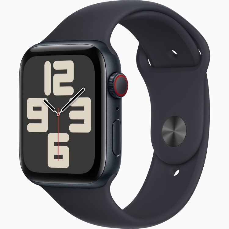 Apple Watch SE (2nd Gen) GPS + Cellular 44mm Midnight Aluminium Case with Midnight Sport Band - S/M