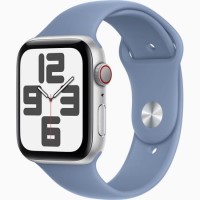 Apple Watch SE (2nd Gen) GPS + Cellular 44mm Silver Aluminium Case with Storm Blue Sport Band - S/M Apple Watch SE (2nd Gen) GPS + Cellular 44mm Silver Aluminium Case with Storm Blue Sport Band - S/M
