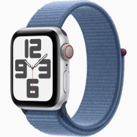 Apple Watch SE 2nd Gen GPS + Cellular 44mm Silver Aluminium Case with Winter Blue Sport Loop Apple Watch SE 2nd Gen GPS + Cellular 44mm Silver Aluminium Case with Winter Blue Sport Loop