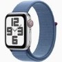 Apple Watch SE 2nd Gen GPS + Cellular 44mm Silver Aluminium Case with Winter Blue Sport Loop