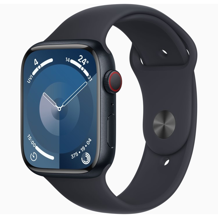 Apple Watch Series 9 GPS + Cellular 41mm Midnight Aluminium Case with Midnight Sport Band - M/L