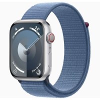 Apple Watch Series 9 GPS + Cellular 41mm Silver Aluminium Case with Winter Blue Sport Loop