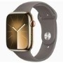 Apple Watch Series 9 GPS + Cellular 41mm Gold Stainless Steel Case with Clay Sport Band - M/L