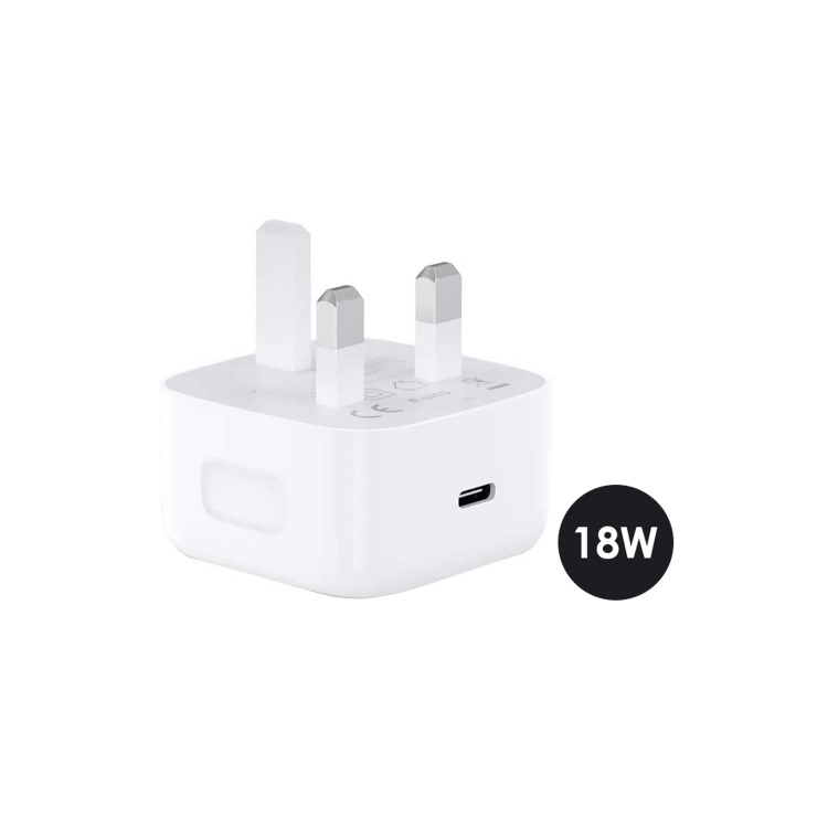 Advanced Accessories 18W USB-C PD Mains Charger - White