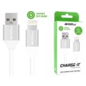 MRM07020 CHARGE-IT Premium 1 Metre USB-A to Lightning Cable - White