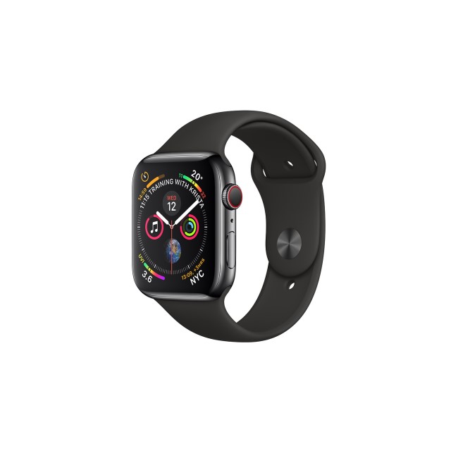 Apple Watch Series 4 GPS + Cellular 40mm Space Black Stainless Steel Case with Black Sport Band