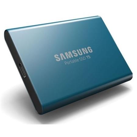 Box Opened Samsung Blue T5 500GB Type C Portable SSD 
