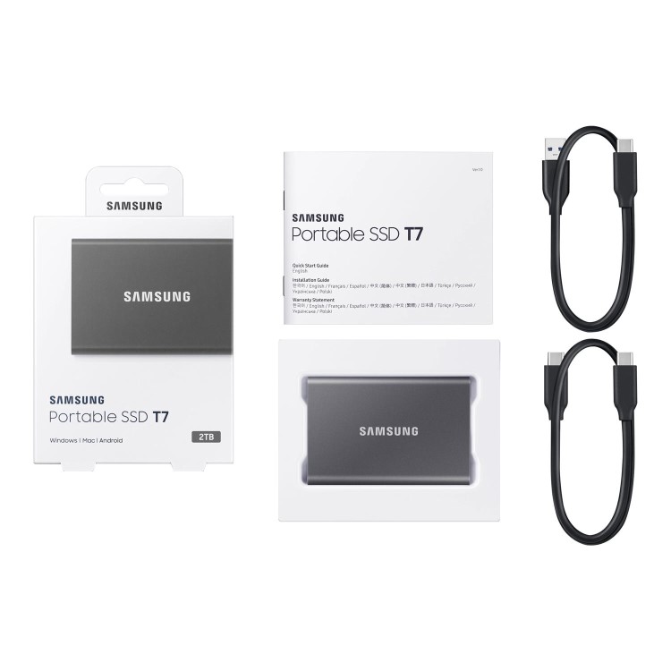 Samsung T7External  Portable SSD 2TB - Grey