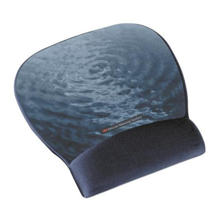 3M Precise Mousing Surface with Fabric  Gel Wrist Rest Blue Water