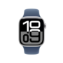Apple Watch Series 10 GPS 42mm Silver Aluminium Case with Denim Sport Band - M/L