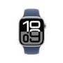 Apple Watch Series 10 GPS + Cellular 42mm Silver Aluminium Case with Denim Sport Band - M/L