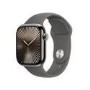 Apple Watch Series 10 GPS + Cellular 42mm Natural Titanium Case with Stone Grey Sport Band - M/L