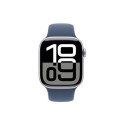 MWY03QA/A Apple Watch Series 10 GPS + Cellular 46mm Silver Aluminium Case with Denim Sport Band - S/M