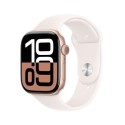 MWY63QA/A Apple Watch Series 10 GPS + Cellular 46mm Rose Gold Aluminium Case with Light Blush Sport Band - S/M