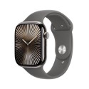 MWY93QA/A Apple Watch Series 10 GPS + Cellular 46mm Natural Titanium Case with Stone Grey Sport Band - S/M