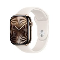 Apple Watch Series 10 GPS + Cellular 46mm Gold Titanium Case with Starlight Sport Band - M/L Apple Watch Series 10 GPS + Cellular 46mm Gold Titanium Case with Starlight Sport Band - M/L