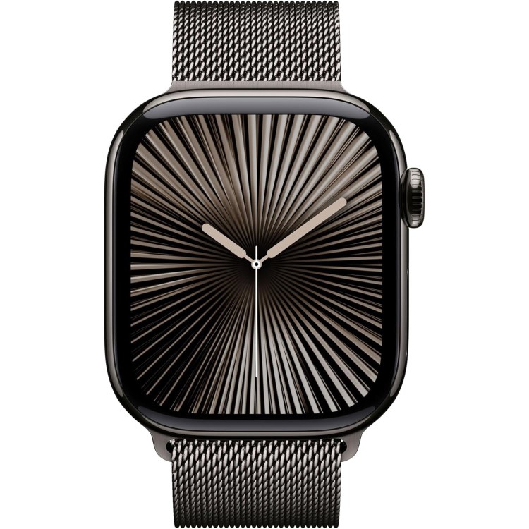 Apple Watch Series 10 GPS + Cellular 42mm Slate Titanium Case with Slate Milanese Loop
