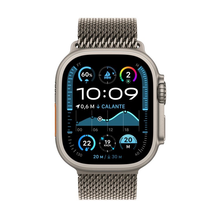 Apple Watch Ultra 2 GPS + Cellular 49mm Natural Titanium with Natural Titanium Milanese Loop - Small