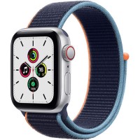Apple Watch SE GPS + Cellular - 44mm Silver Aluminium Case with Deep Navy Sport Loop Apple Watch SE GPS + Cellular - 44mm Silver Aluminium Case with Deep Navy Sport Loop