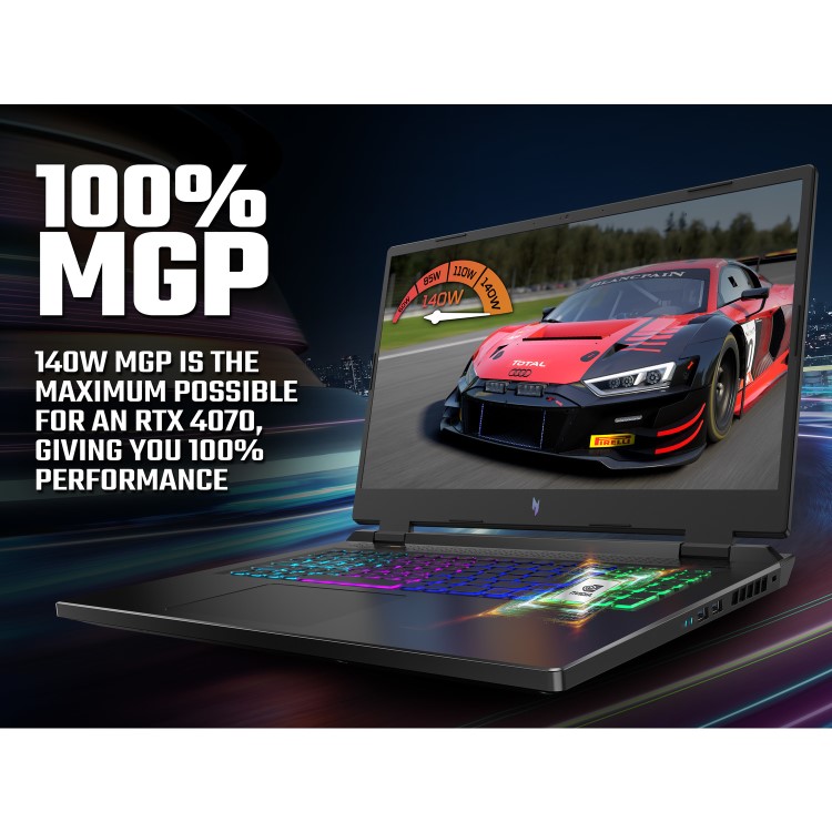 Acer Nitro 17 AMD Ryzen 7 32GB RAM 512GB SSD 1TB SSD RTX 4070 165Hz 17.3 Inch QHD Windows 11 Gaming Laptop
