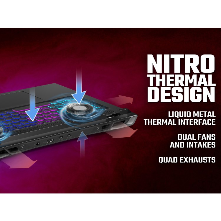 Refurbished Acer Nitro 17 AMD Ryzen 7 7735HS 16GB 1TB SSD RTX 4060 165Hz 17.3 Inch Windows 11 Gaming Laptop