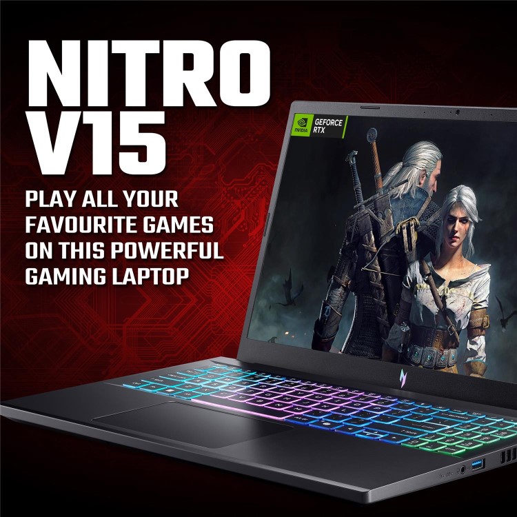Acer Nitro V AMD Ryzen 7 16GB RAM 512GB SSD RTX 5060 165Hz 15.6 Inch Windows 11 Gaming Laptop