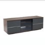 UK-CF New London TV Cabinet for up to 65" TVs - Walnut/Grey
