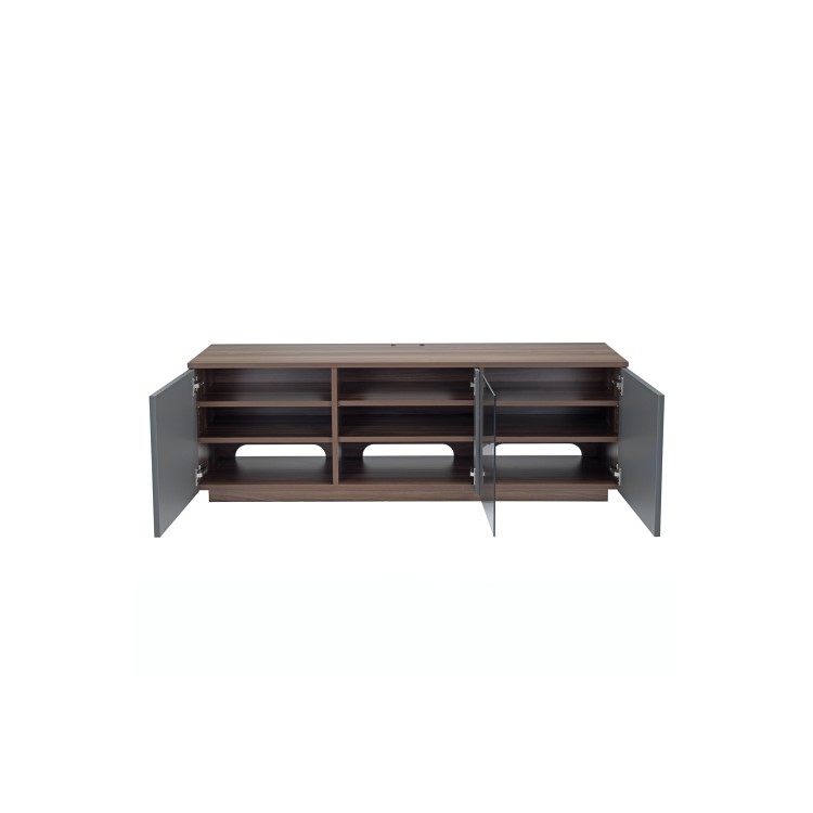 UK-CF New London TV Cabinet for up to 65" TVs - Walnut/Grey