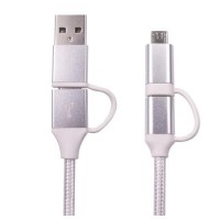 OEM 1.5 Meter USB-C / USB-A to USB-C /Micro B White Braided Cable 