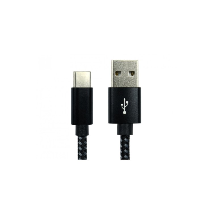 OEM 2 Meter USB-A 2.0 to USB-C Black Braided Cable