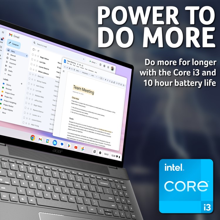 Acer Plus 516 Intel Core i3 8GB RAM 128GB SSD 16 Inch Chromebook