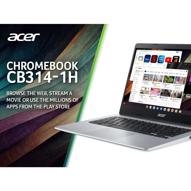 Refurbished Acer 314 CB314-1H Intel Celeron N4500 4GB 128GB 14 Inch Chromebook