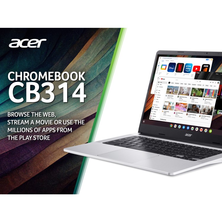 Refurbished Acer 314 CB314-3HT-P36P Intel Pentium N5030 8GB RAM 128GB eMMc 14 Inch Touchscreen Chromebook