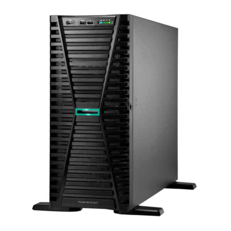 HPE ProLiant ML110 Gen11 Intel Xeon-S 4510 12-Core 2.40GHz 30MB 32GB 1 x 32GB PC5-5600B RDIMM 8 x Hot Plug 2.5in Small Form Factor Basic Carrier MR408i-o No Optical 1000W 3 Year Next Business Day Warr
