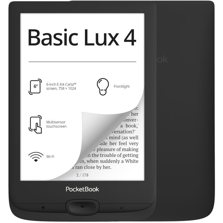 PocketBook Basic Lux 4 Ink Black 6" 8GB Wi-Fi e-Reader