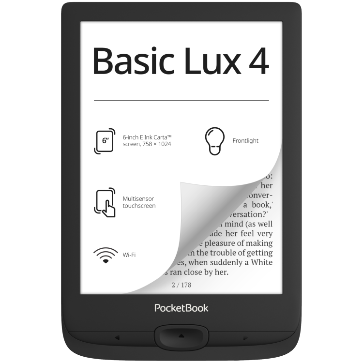 PocketBook Basic Lux 4 Ink Black 6" 8GB Wi-Fi e-Reader