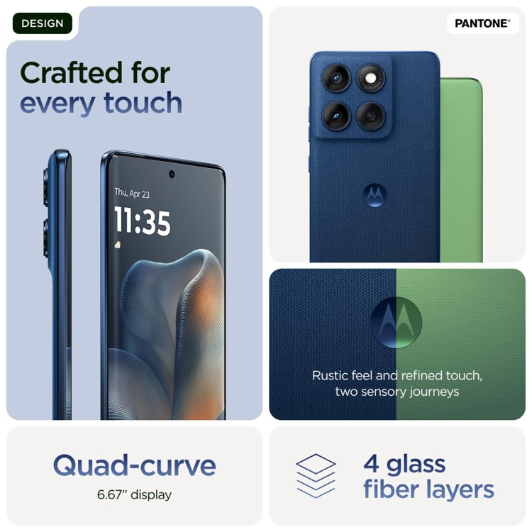 Motorola Edge 60 Pantone Gibraltar Sea 6.67" 512GB 5G Unlocked & SIM Free Smartphone