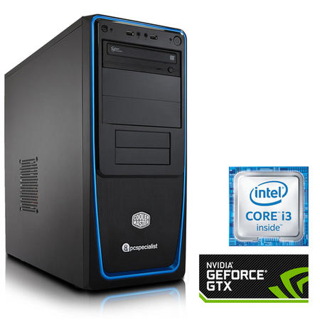 PC Specialist Core i3-6100 3.70GHz 8GB 1TB GeForce GTX 750Ti 2GB DVD-RW Windows 10 Gaming Desktop