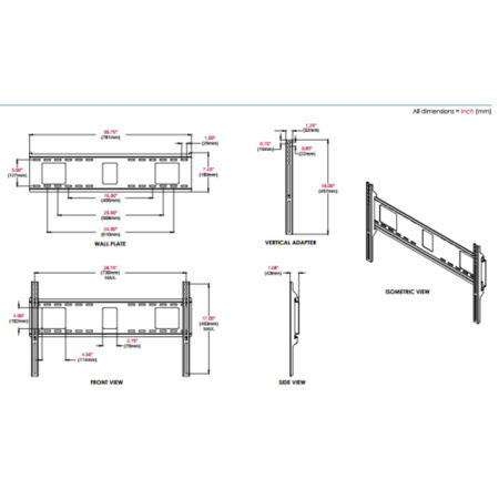 Peerless PF660 - Flat TV Wall Bracket - Up to 90 Inch Commercial TVs