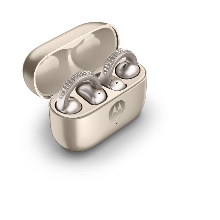 Motorola Moto Buds Loop Bluetooth Earphones - French Oak w/ crystals by Swarovski