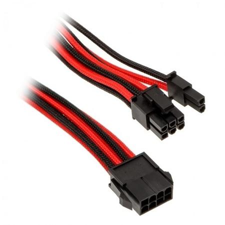 Phanteks 6+2-Pin PCIe Cable Extension 50cm - Sleeved Black & Red