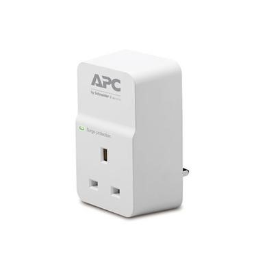 APC SurgeArrest Essential - Surge protector - AC 230 V - output connectors_ 1 - United Kingdom - white
